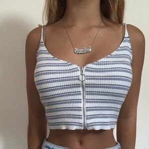 STRIPED CROPPED TANK TOP